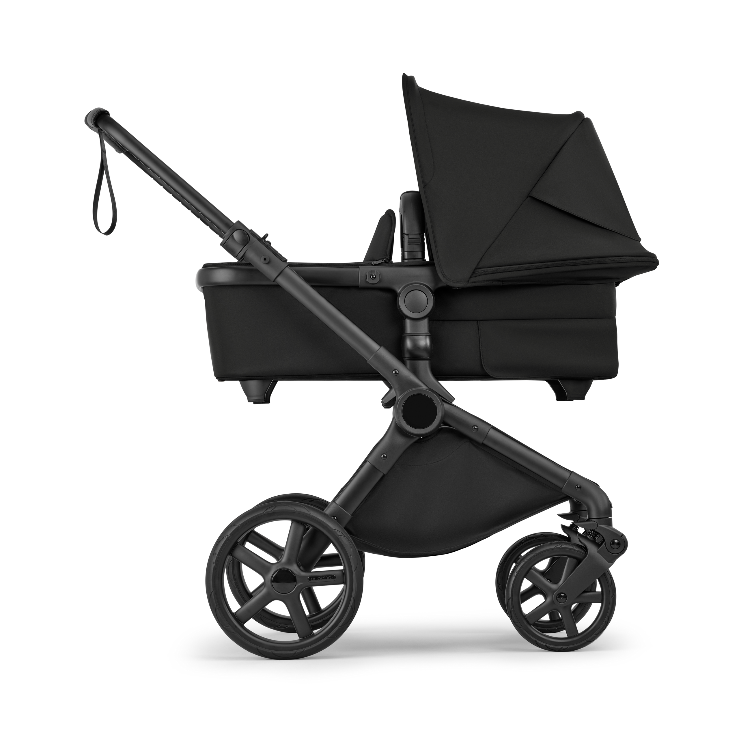 Bugaboo Cub 2-in-1 pram black base, heritage black fabrics, heritage black sun canopy - Thumbnail Slide 2 of 12