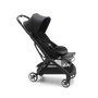 Bugaboo Butterfly seat stroller with the leg rest adjustable to 5 positions.