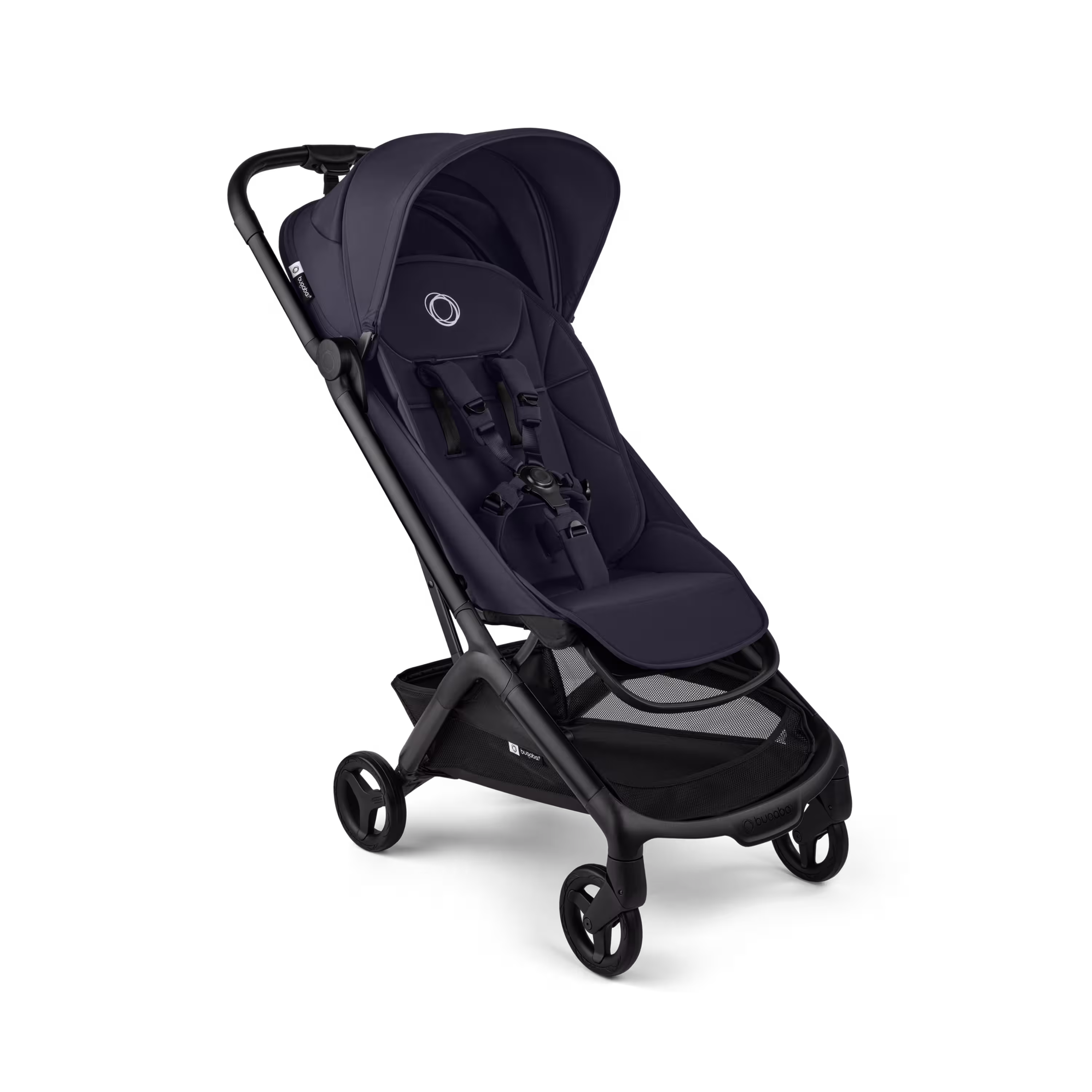Bugaboo Butterfly 2 Poussette de voyage châssis noir, habillages deep indigo, capote deep indigo - Main Modal Image Slide 1 of 8