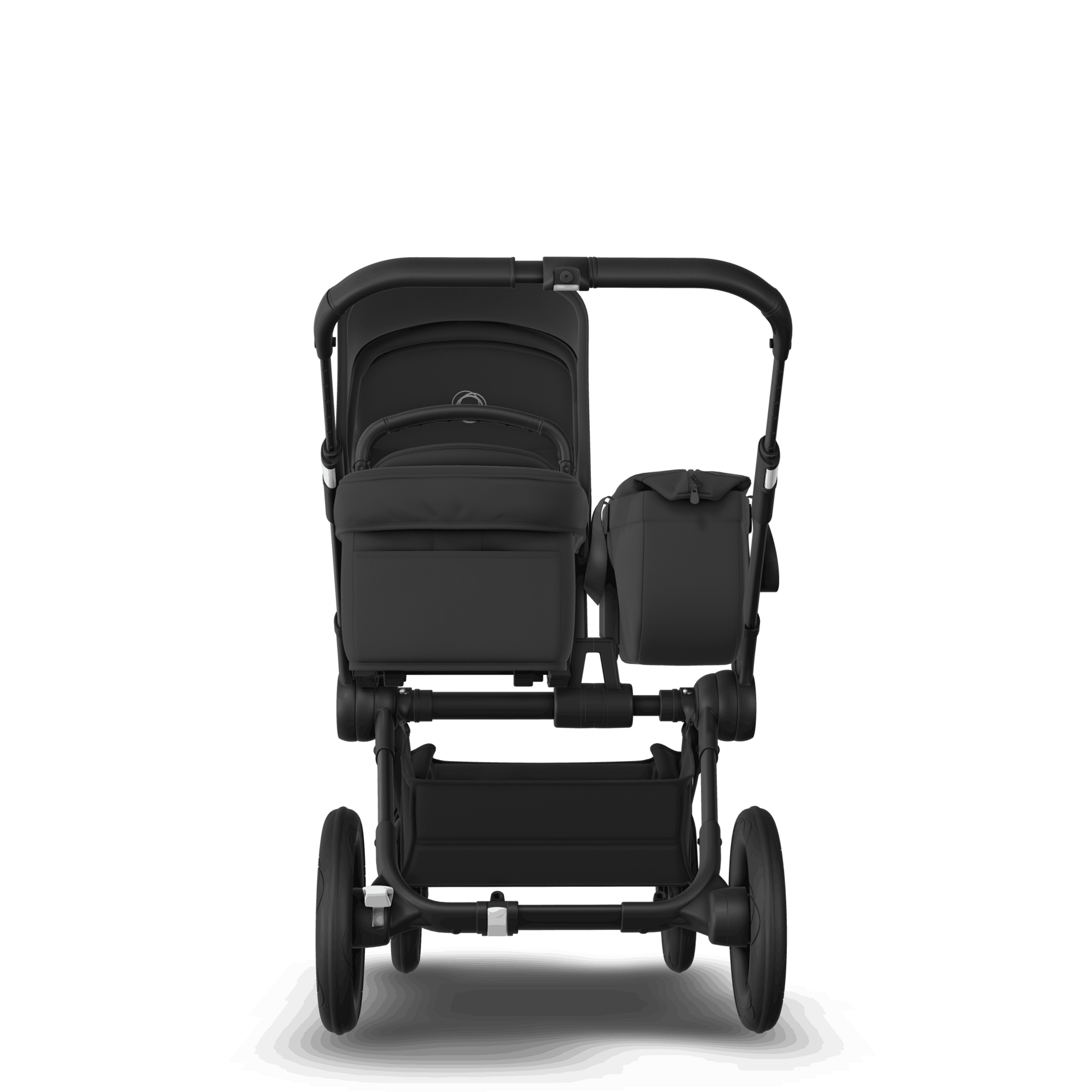 PP Bugaboo Donkey 5 Mono bassinet and seat stroller black base, midnight black fabrics, midnight black sun canopy - Thumbnail Slide 2 of 7