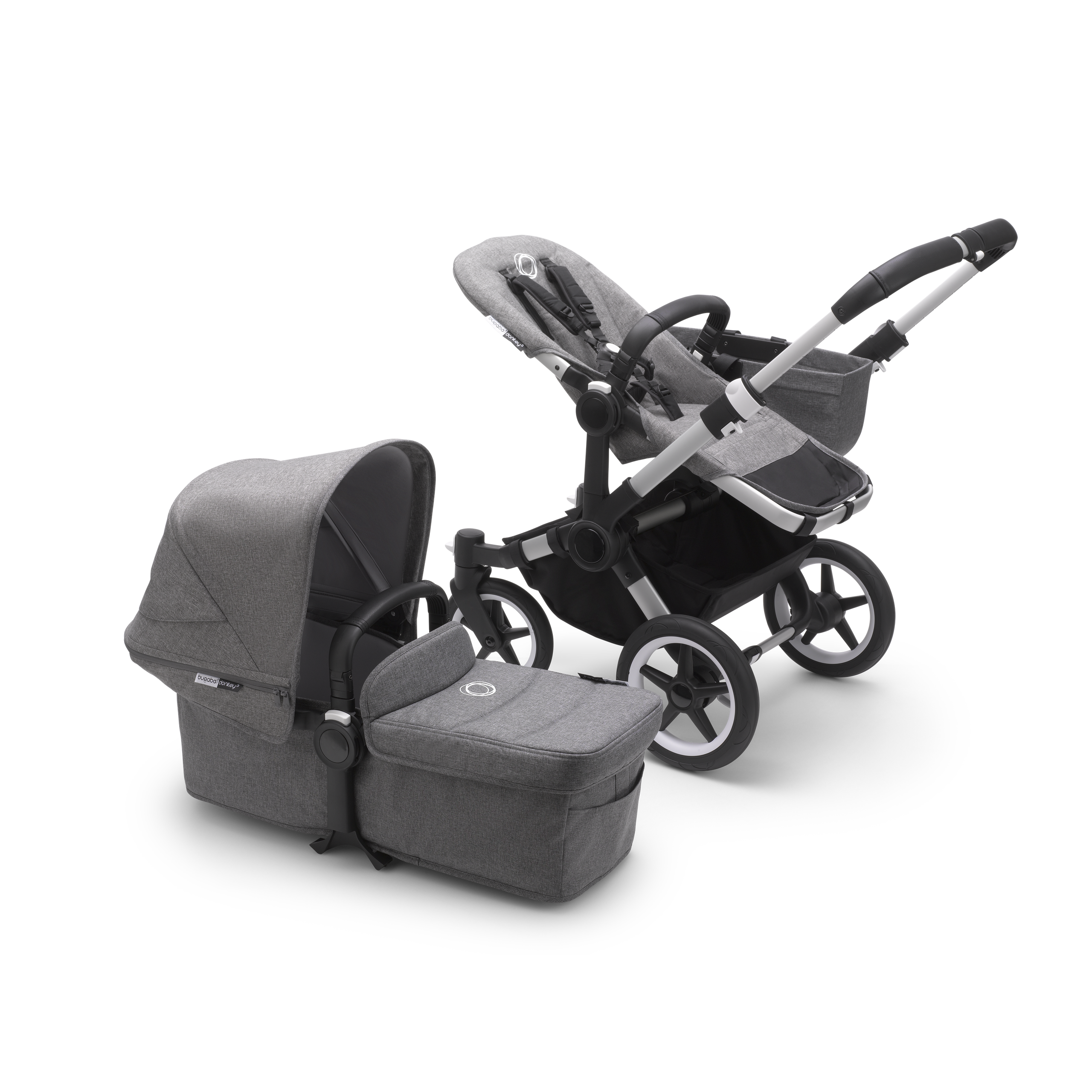 Refurbished Bugaboo Donkey3 mono compl UK ALU/GREY MELANGE-GREY MELANGE - Thumbnail Slide 3 of 3