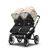 Bugaboo Donkey 5 twin stroller graphite base, midnight black fabrics, art of discovery white sun canopy - Thumbnail Slide 2 of 12