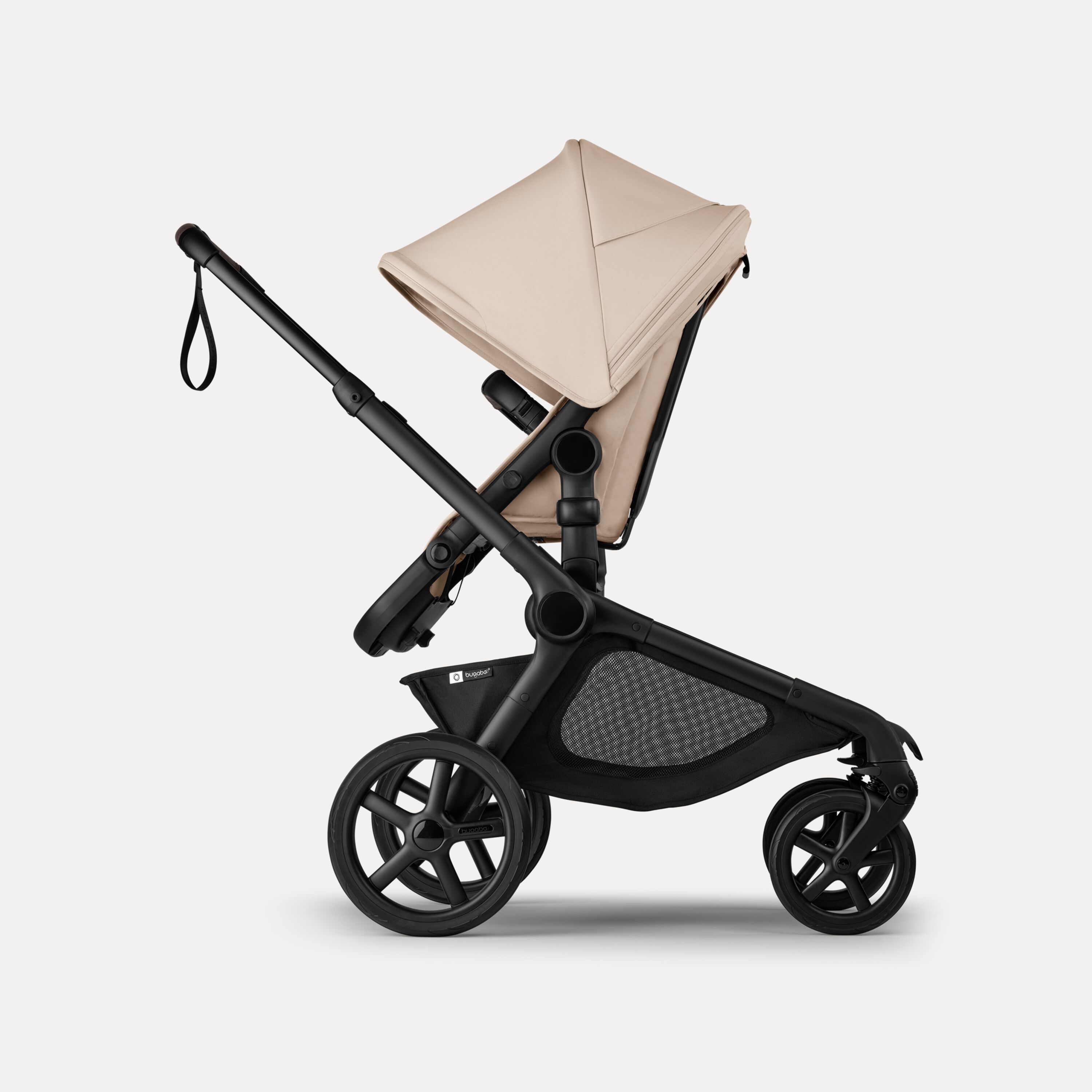 Bugaboo Kangaroo 2-in-1 stroller with one seat, Desert Taupe fabrics, and Desert Taupe sun canopy. - Main Modal Image Slide 4 of 20