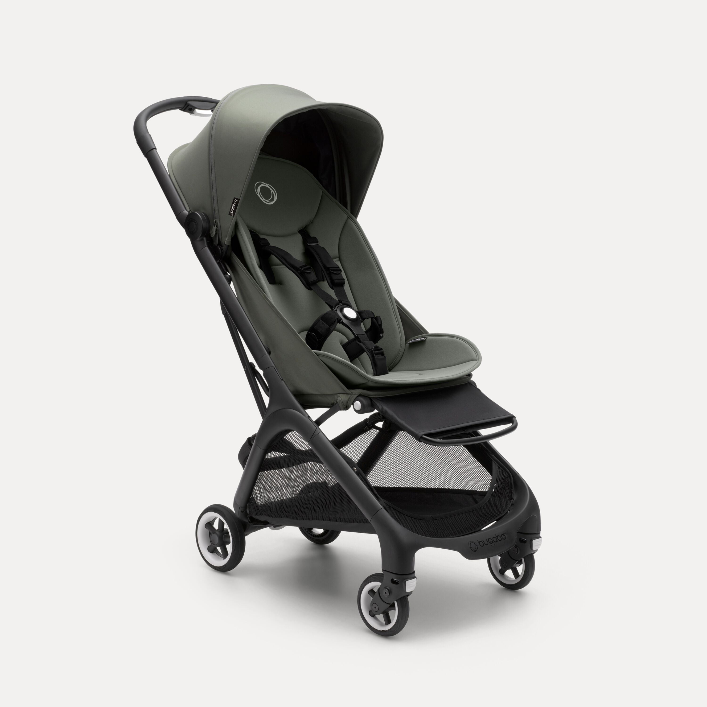 Bugaboo Butterfly travel stroller black base, forest green fabrics, forest green sun canopy - Main Modal Image Slide 1 of 13
