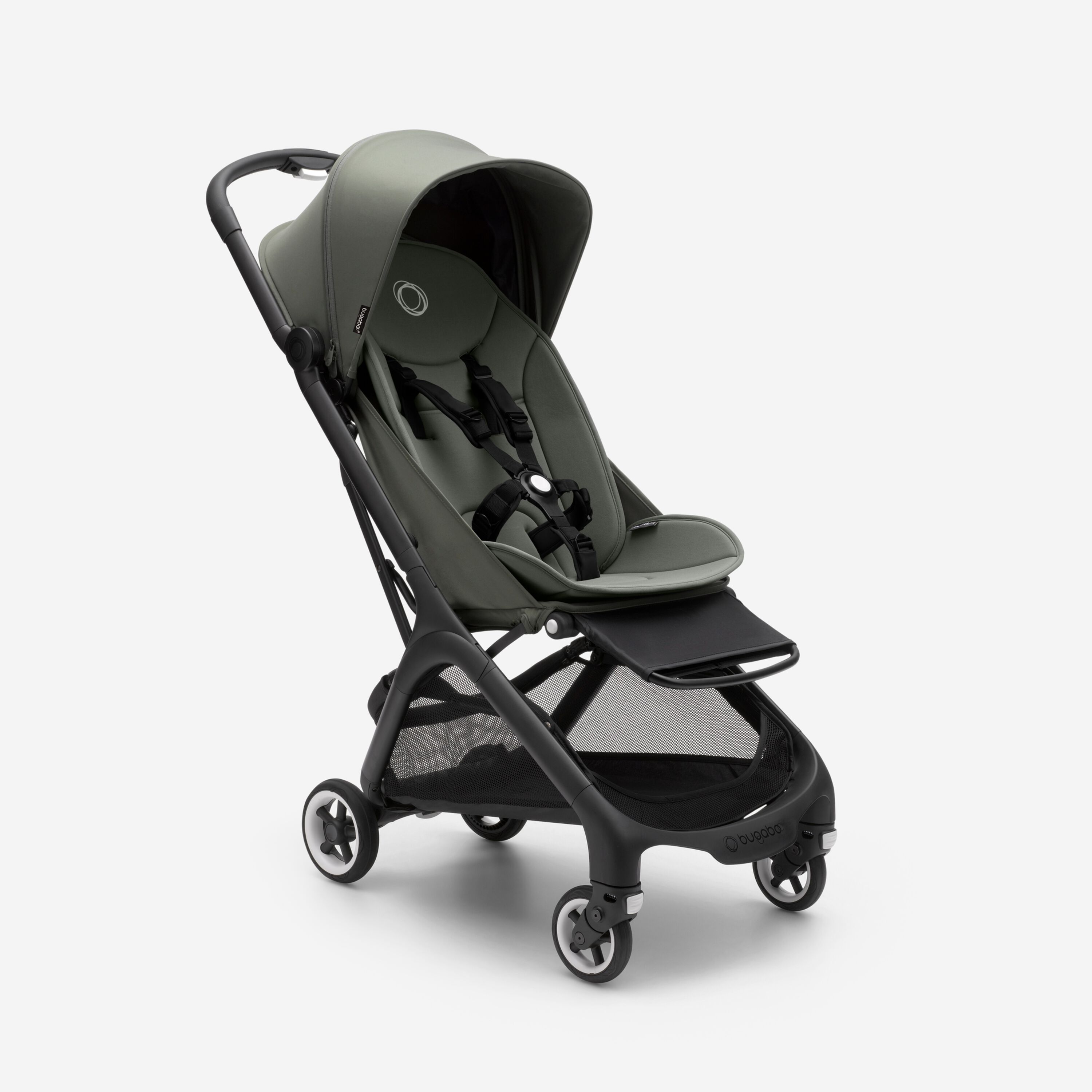 Bugaboo Butterfly travel stroller black base, forest green fabrics, forest green sun canopy - Main Modal Image Slide 1 of 13