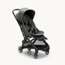 Bugaboo Butterfly travel stroller black base, forest green fabrics, forest green sun canopy