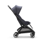 Bugaboo Butterfly seat stroller black base, stormy blue fabrics, stormy blue sun canopy - Thumbnail Slide 2 of 15