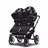 Bugaboo Donkey 5 twin stroller graphite base, midnight black fabrics, animal explorer green/light blue sun canopy - Thumbnail Slide 2 of 12
