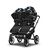 Bugaboo Donkey 5 twin stroller graphite base, midnight black fabrics, animal explorer green/light blue sun canopy - Thumbnail Slide 2 of 12