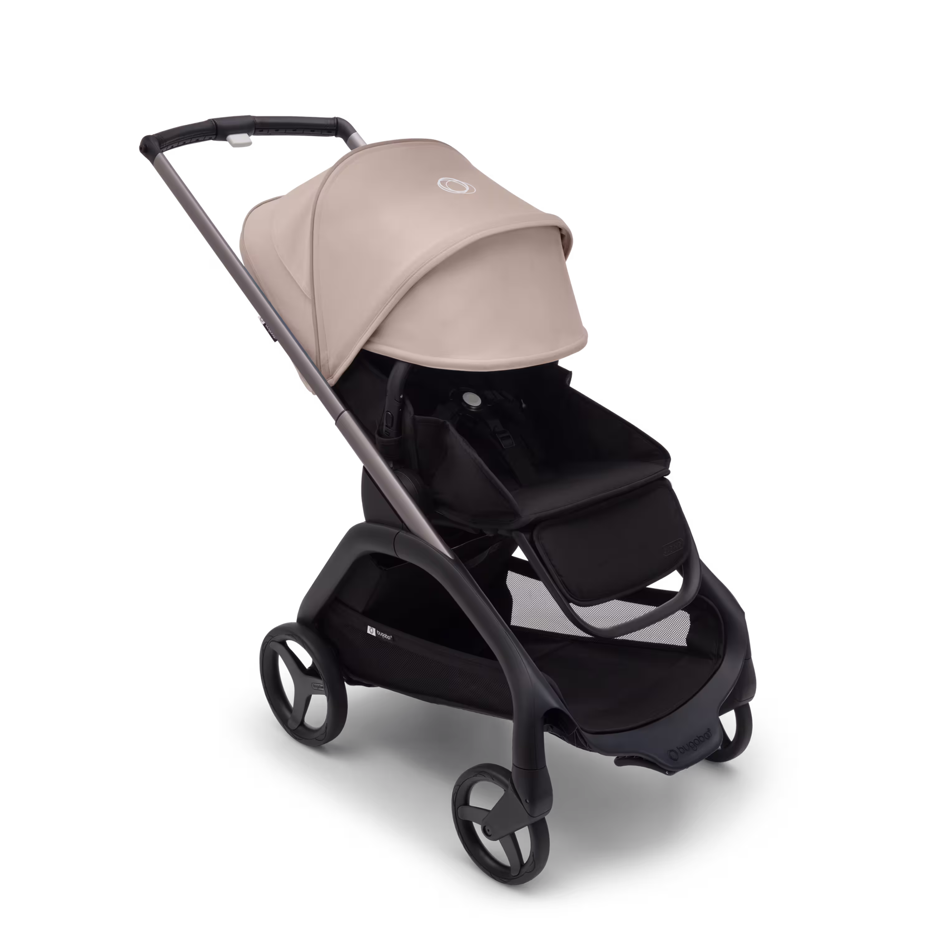 Bugaboo Dragonfly seat stroller graphite base, midnight black fabrics, desert taupe sun canopy - Main Modal Image Slide 3 of 16