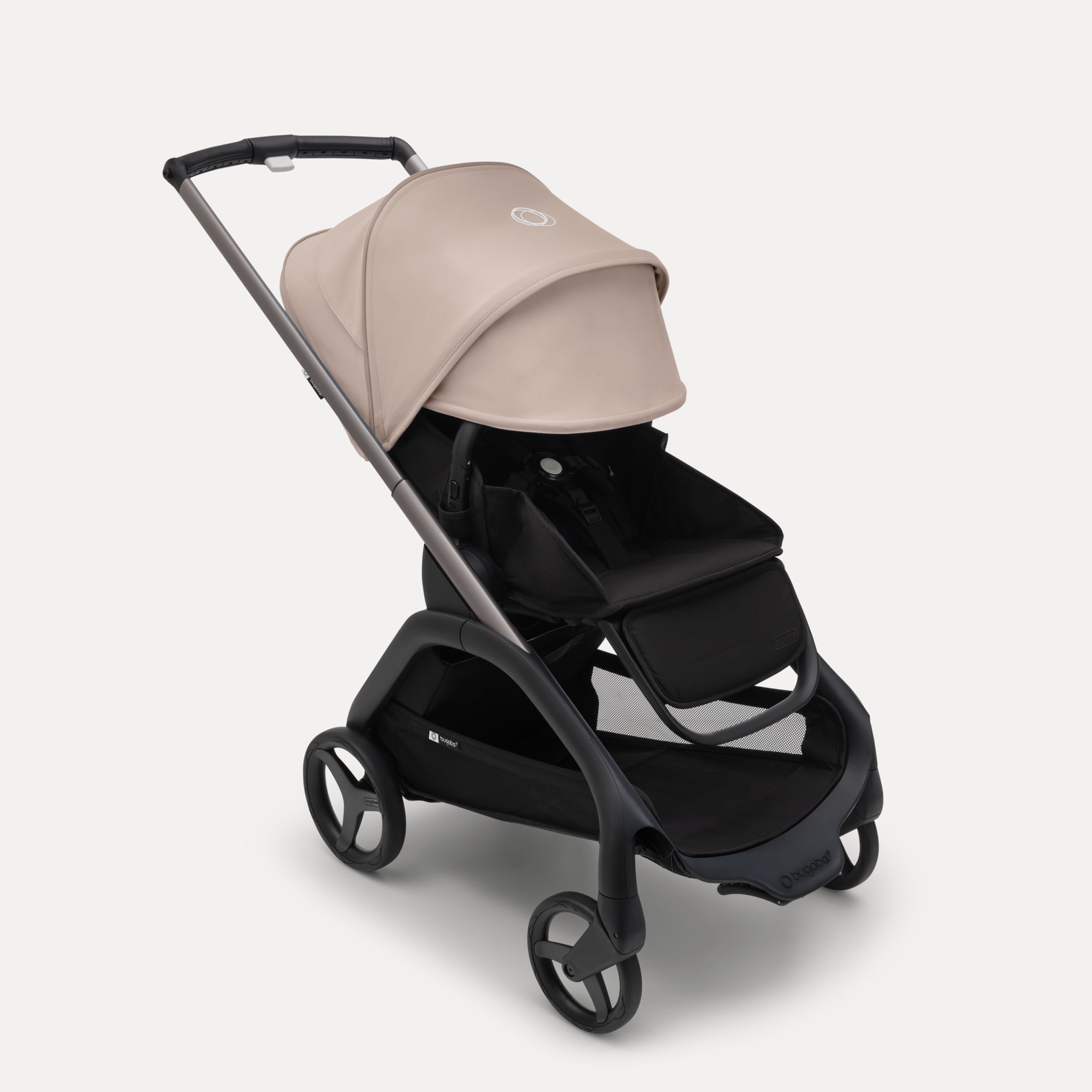 Bugaboo Dragonfly seat stroller graphite base, midnight black fabrics, desert taupe sun canopy - Main Modal Image Slide 3 of 16