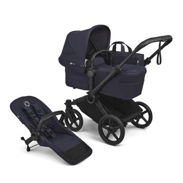 Bugaboo Donkey 6 2-in-1  pushchair black base, deep indigo fabrics, deep indigo sun canopy