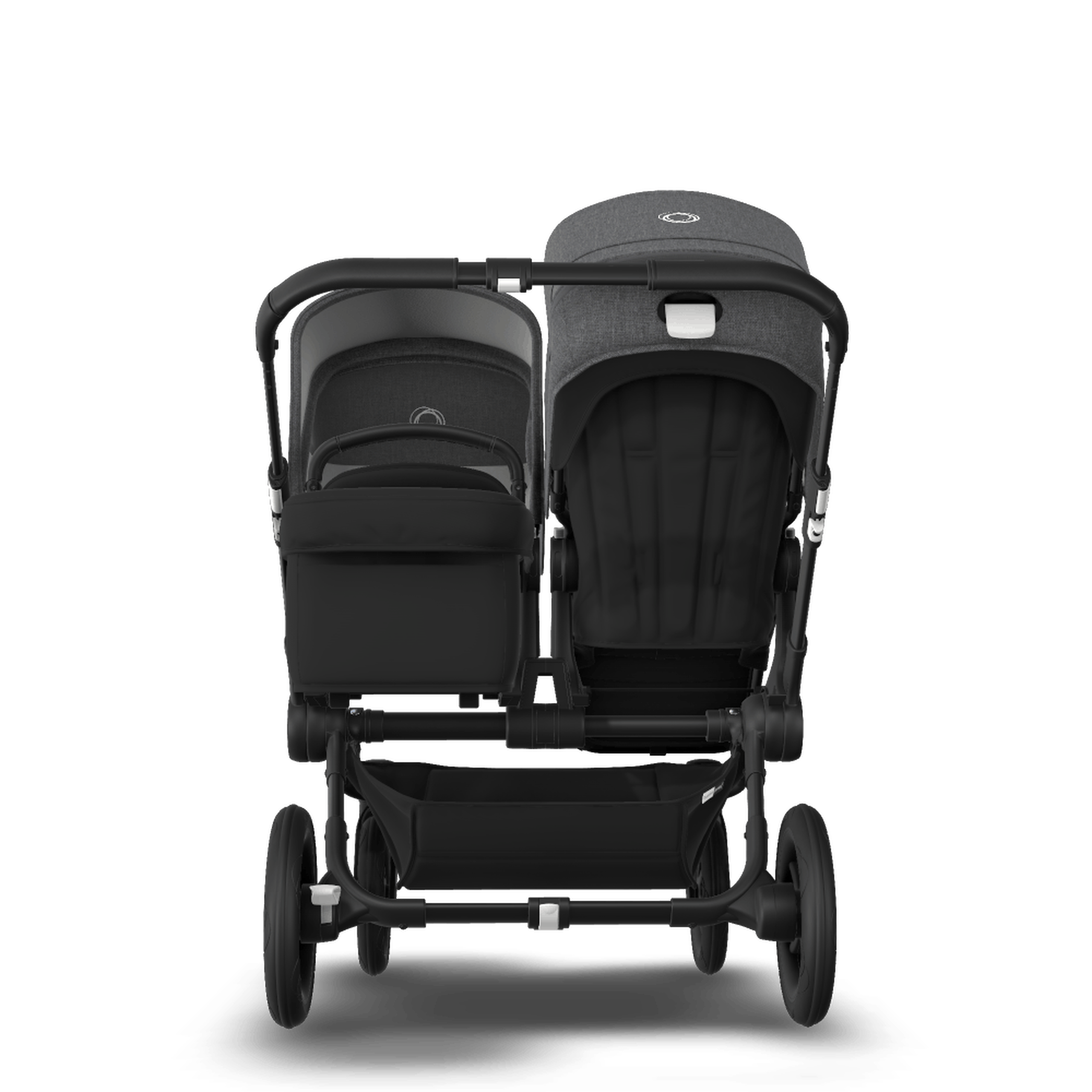 Bugaboo Donkey 3 Duo seat and bassinet stroller grey melange sun canopy, black fabrics, black base - Thumbnail Slide 3 of 5