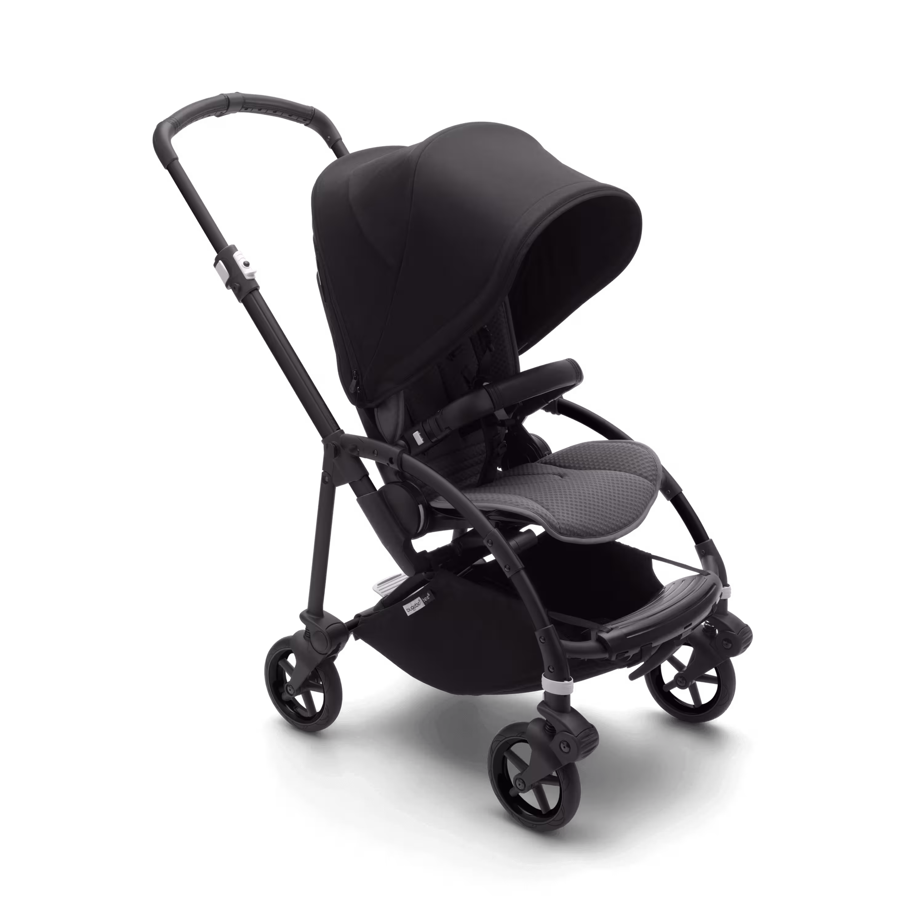 Bugaboo Bee 6 bassinet and seat stroller black sun canopy, grey mélange fabrics, black base - Main Modal Image Slide 1 van 6