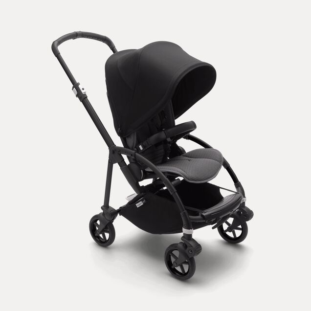 Bugaboo Bee 6 bassinet and seat stroller black sun canopy, grey mélange fabrics, black base - Main Image Slide 1 of 6