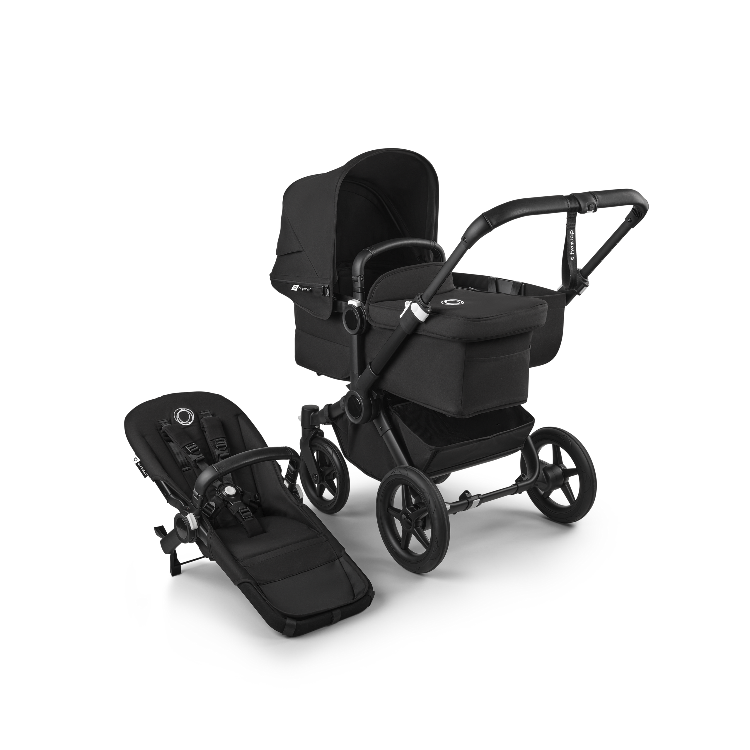 Refurbished Bugaboo Donkey 5 Mono complete BLACK/MIDNIGHT BLACK-MIDNIGHT BLACK - Thumbnail Slide 1 of 10