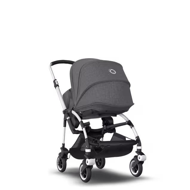 Bugaboo Bee 5 travel system grey melange sun canopy, grey melange fabrics, aluminium base - Main Image Slide 2 of 18
