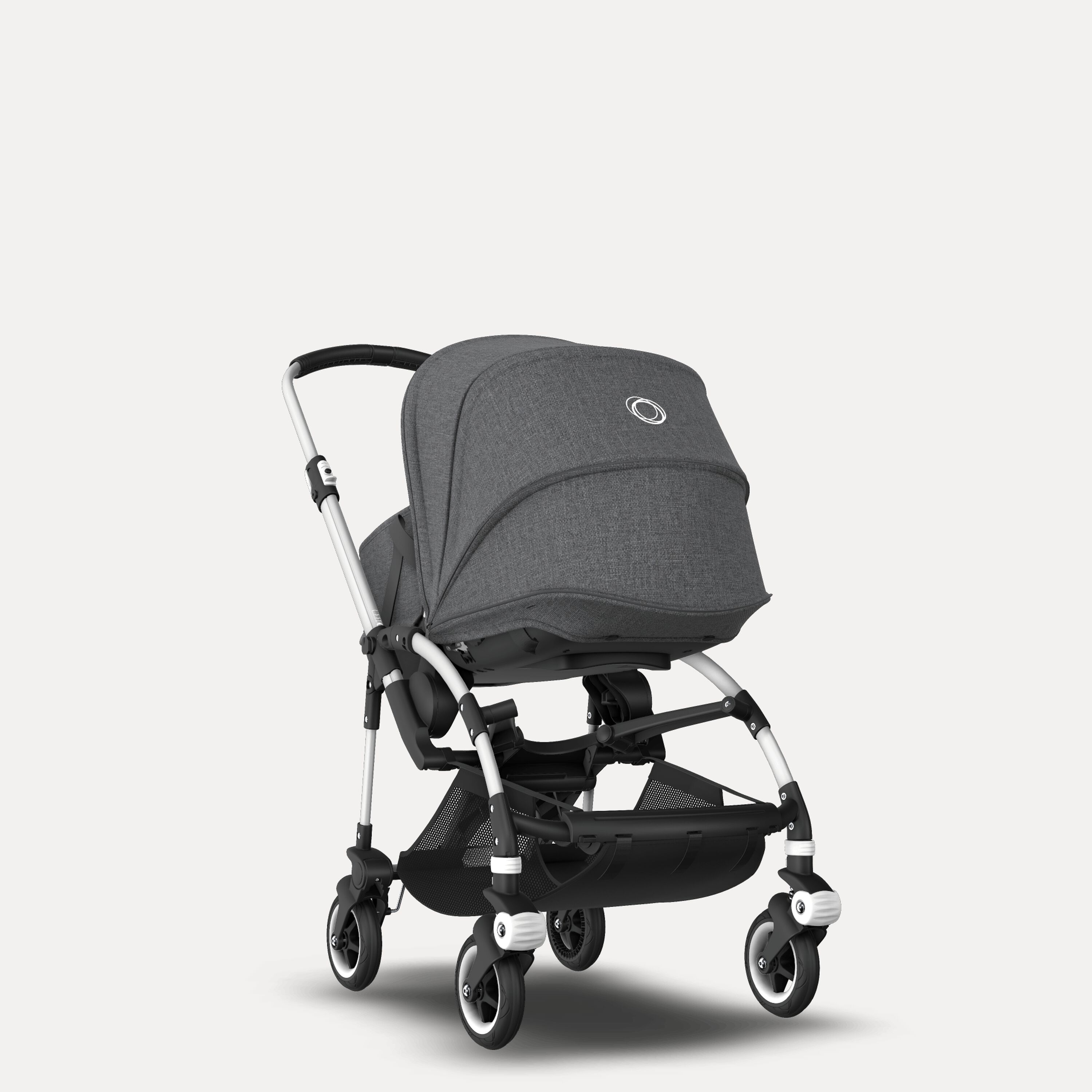 Bugaboo Bee 5 travel system grey melange sun canopy, grey melange fabrics, aluminium base - Main Modal Image Slide 2 of 18