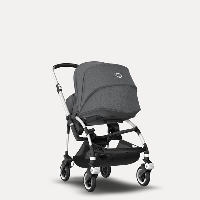 Bugaboo Bee 5 travel system grey melange sun canopy, grey melange fabrics, aluminium base - Main Image Slide 2 of 18