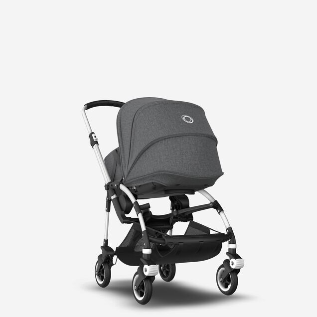 Bugaboo Bee 5 travel system grey melange sun canopy, grey melange fabrics, aluminium base - Main Image Slide 2 of 18