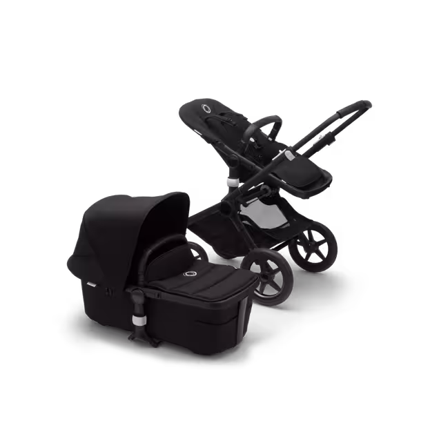 Bugaboo Fox 2 seat and bassinet stroller black sun canopy, black fabrics, black base - Main Image Slide 9 of 10