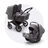 Bugaboo Donkey 3 Twin travel system grey melange sun canopy, grey melange fabrics, black base - Thumbnail Slide 1 of 18