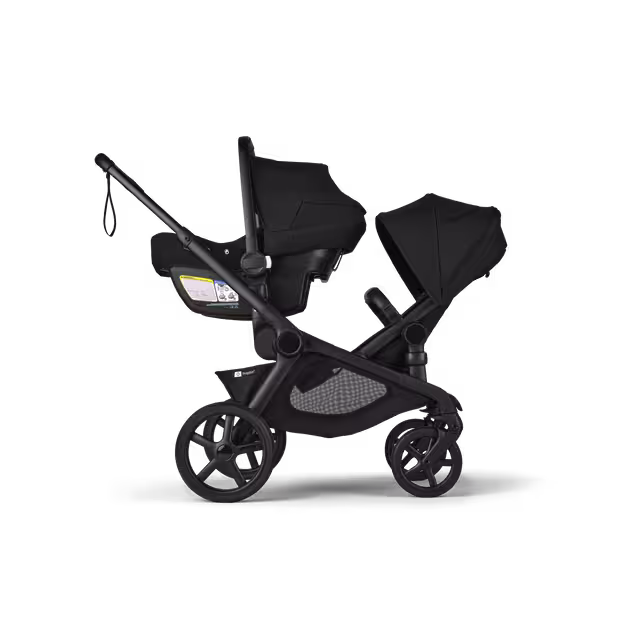 Bugaboo Kangaroo tandem pram black base, forest green fabrics, forest green sun canopy - Main Image Slide 10 of 12