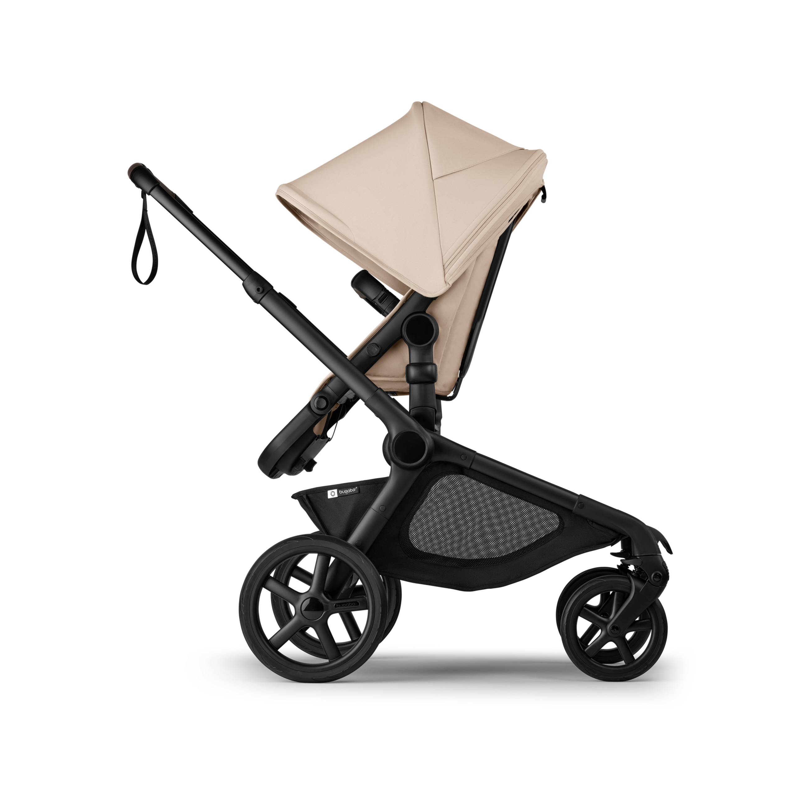 Bugaboo Kangaroo 2-in-1 pram black base, desert taupe fabrics, desert taupe sun canopy - Thumbnail Slide 4 of 18