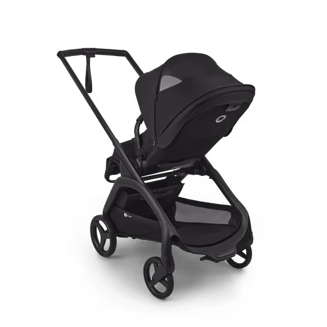 Bugaboo Dragonfly Plus seat stroller black base, desert taupe fabrics, misty white sun canopy - Main Image Slide 5 of 10