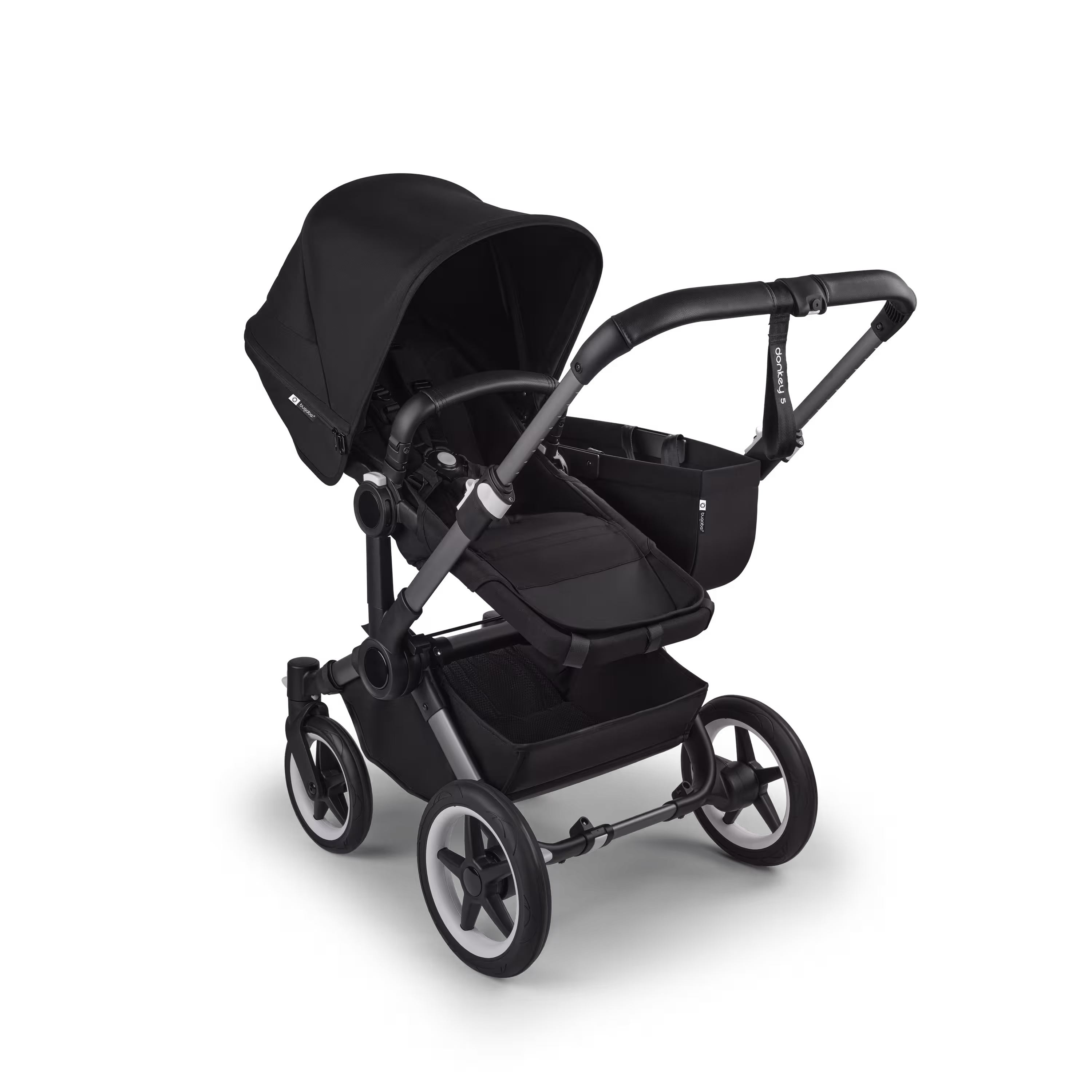 Bugaboo Donkey 5 Mono 2-in-1 stroller graphite base, midnight black fabrics, midnight black sun canopy - Main Modal Image Slide 2 of 11