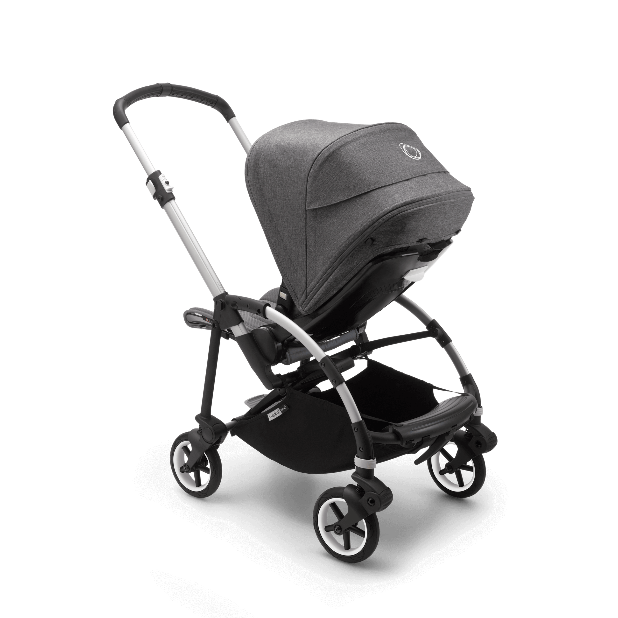 Bugaboo Bee 6 seat stroller grey melange sun canopy, grey melange fabrics, aluminium base - Thumbnail Slide 5 of 5