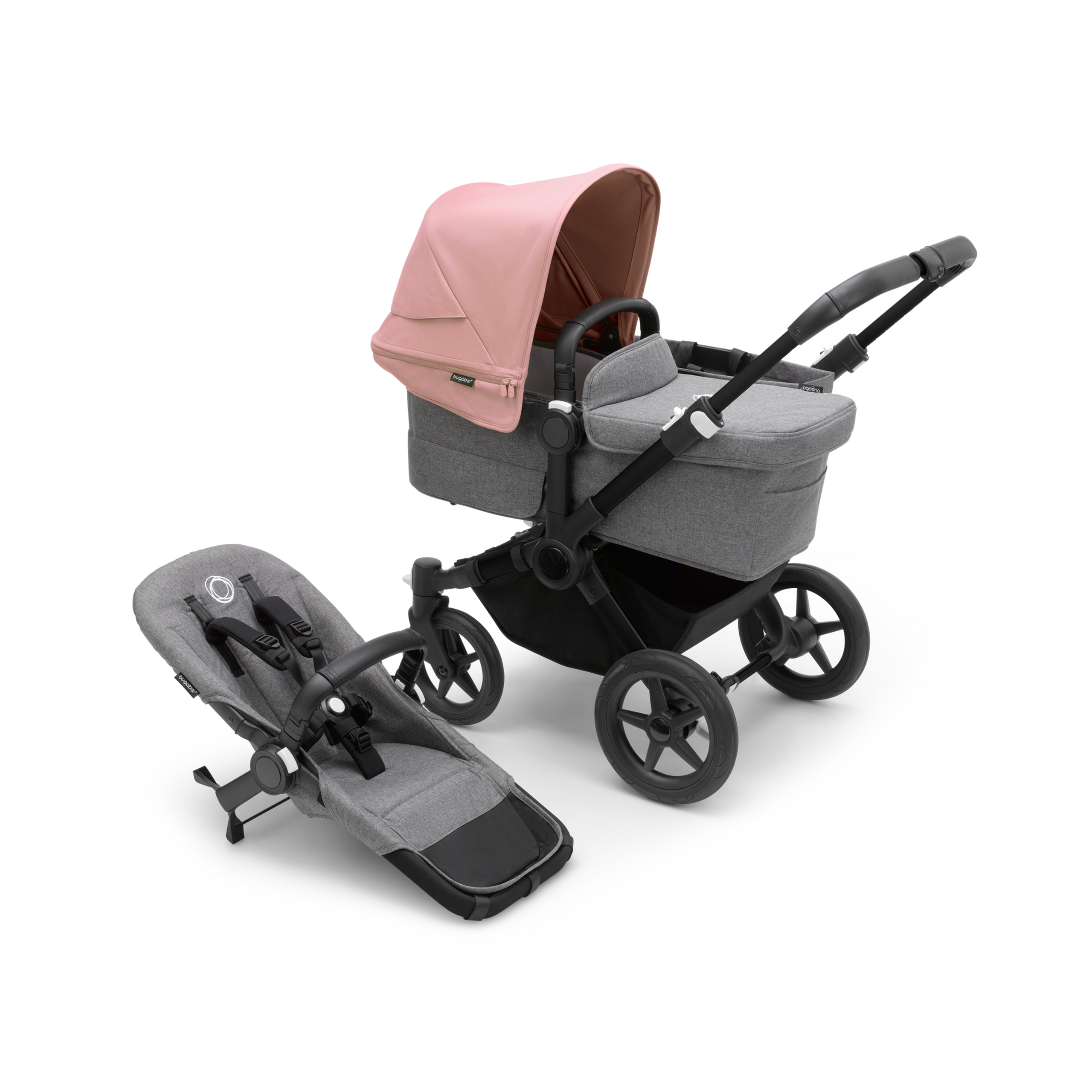 Bugaboo Donkey 5 Mono 2-in-1 stroller morning pink sun canopy