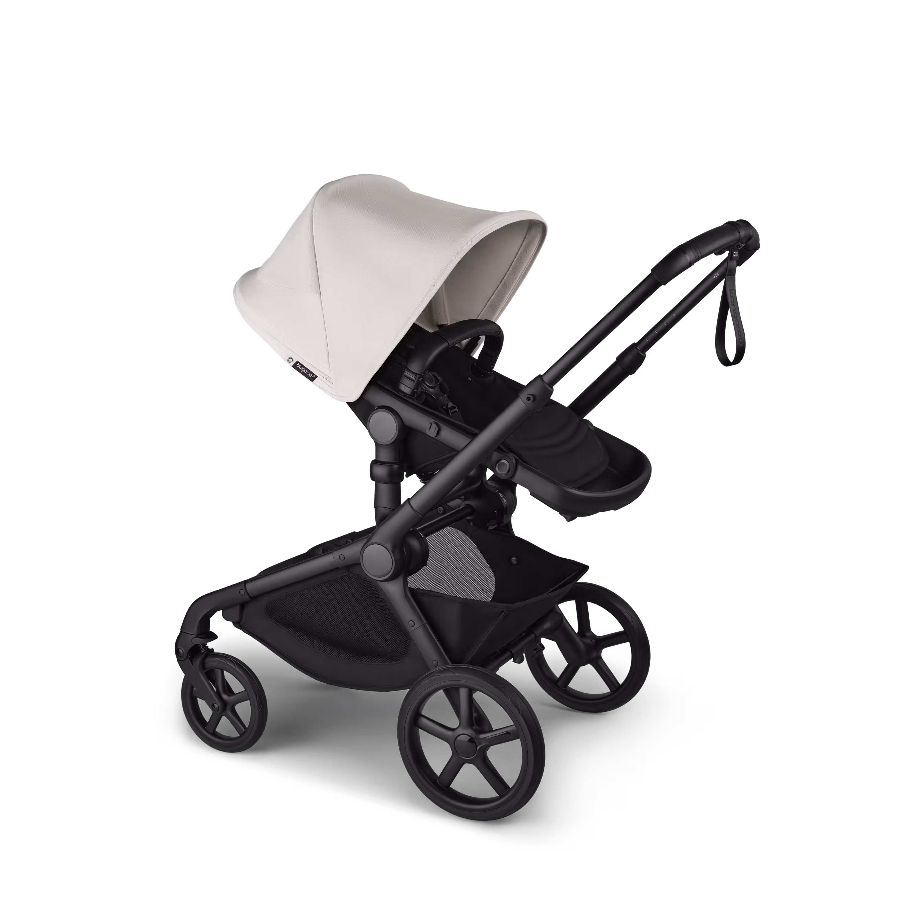 Bugaboo Kangaroo seat-only stroller black base, midnight black fabrics, misty white sun canopy - Main Modal Image Slide 1 of 11