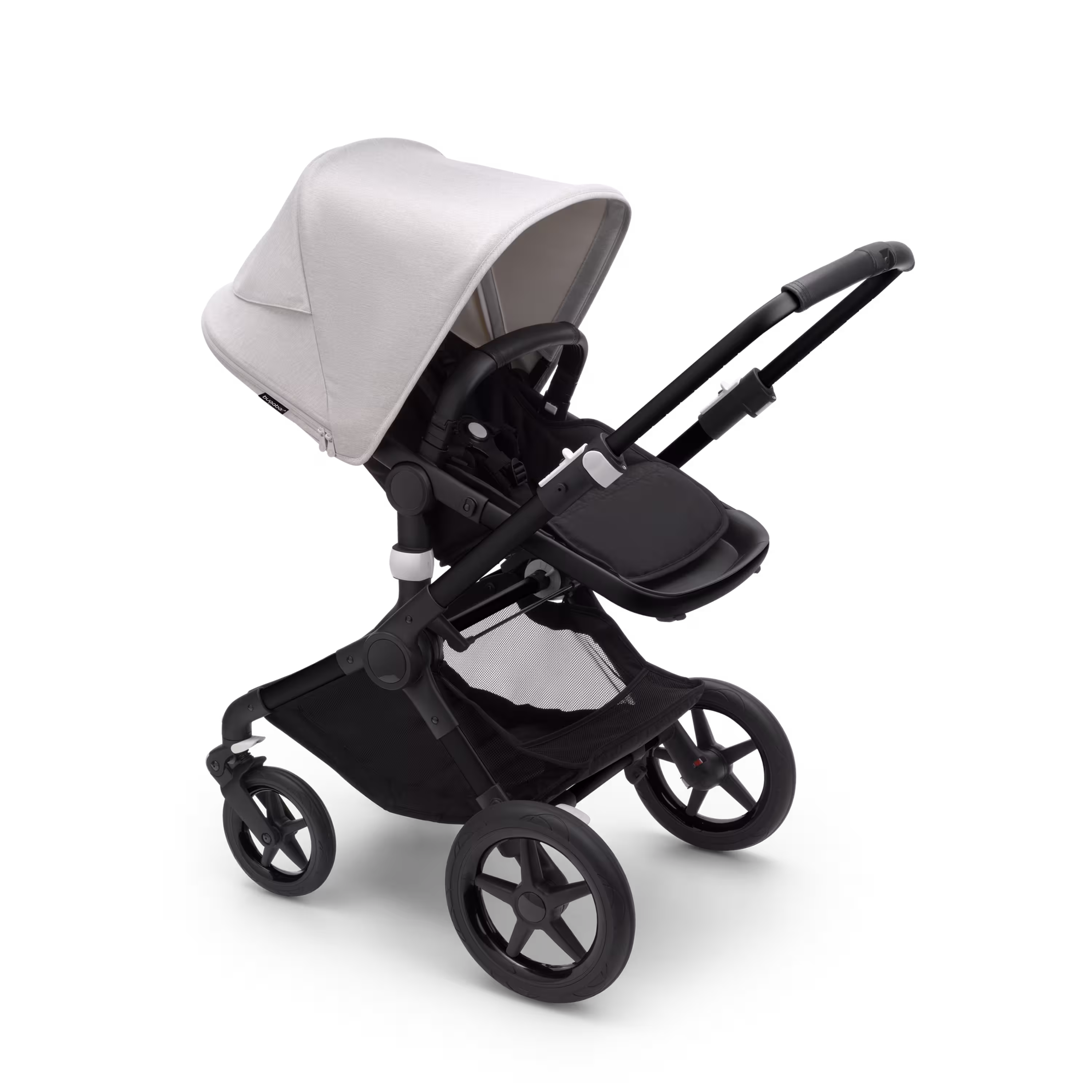 Bugaboo Fox 3 bassinet and seat stroller black base, midnight black fabrics, misty white sun canopy - Main Modal Image Slide 6 of 9