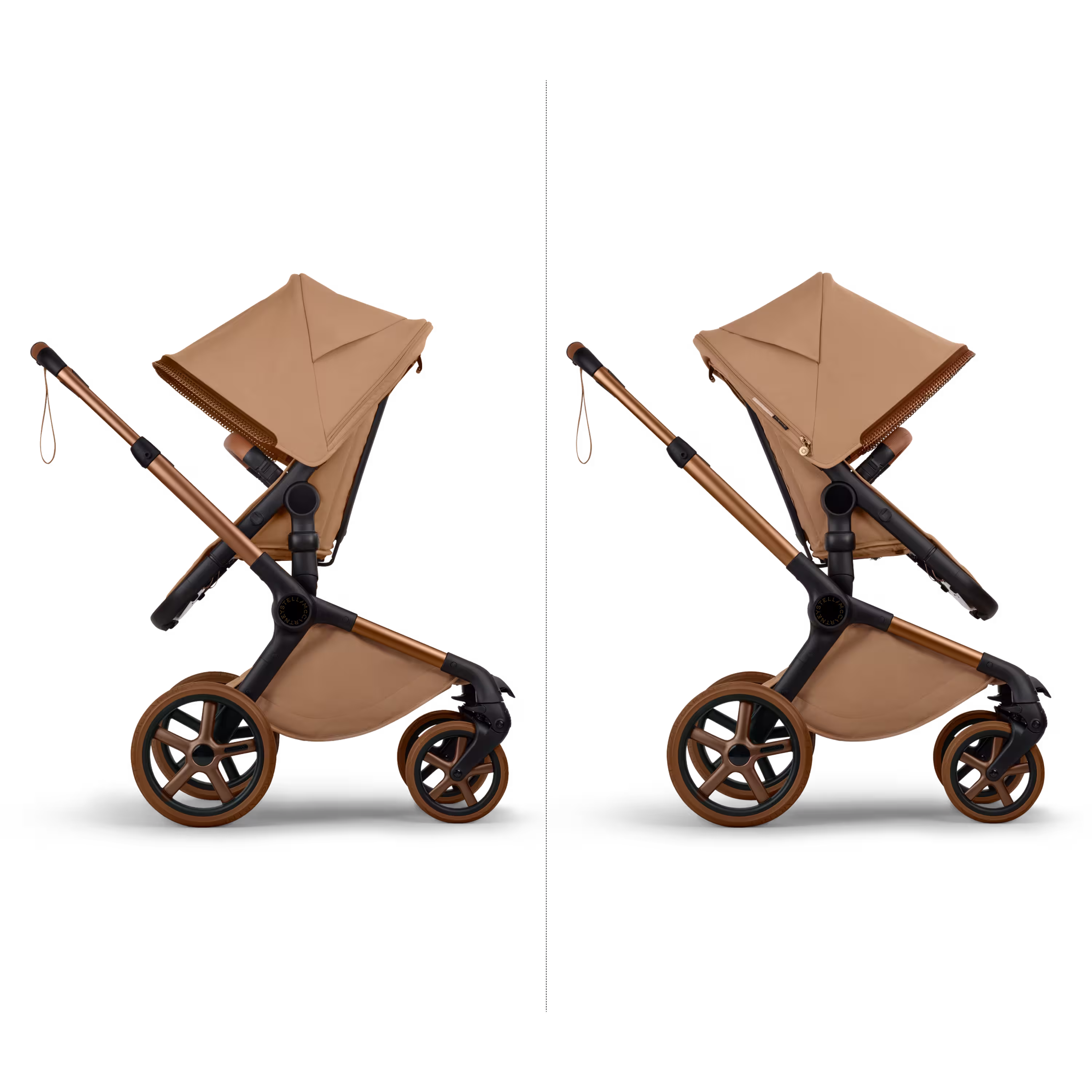 Bugaboo x Stella McCartney Fox 5 Renew 2-in-1 stroller tobacco brown base, tobacco brown fabrics, tobacco brown sun canopy - Main Modal Image Slide 8 of 13