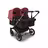 Bugaboo Donkey 5 twin stroller graphite base, midnight black fabrics, sunrise red sun canopy - Thumbnail Slide 1 of 12