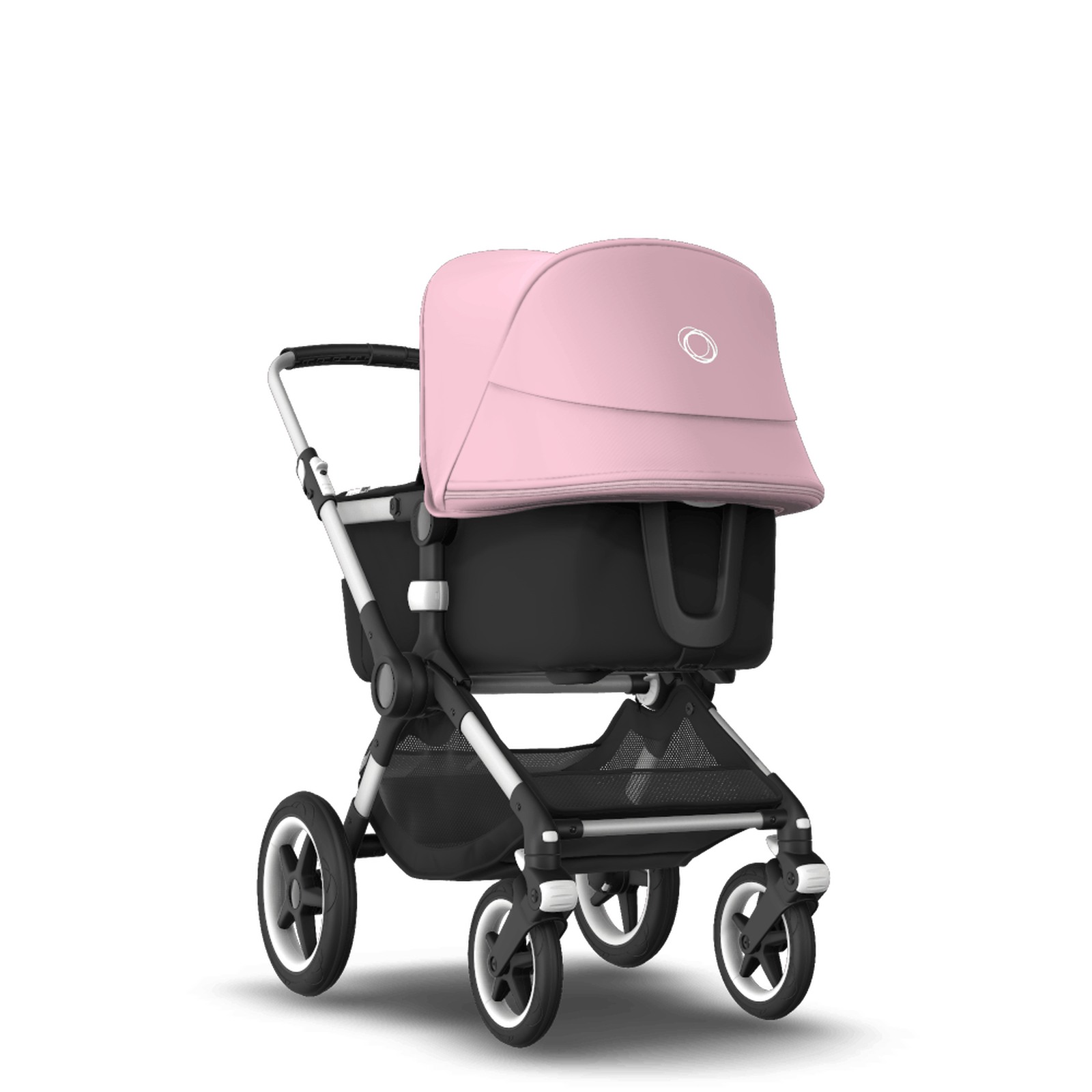 Bugaboo Fox 2 seat and carrycot pushchair Soft pink sun canopy, black