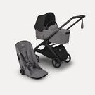 Bugaboo Dragonfly Plus 2-in-1 stroller black base, grey melange fabrics, heritage black sun canopy