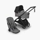 Bugaboo Dragonfly Plus 2-in-1 stroller black base, grey melange fabrics, heritage black sun canopy