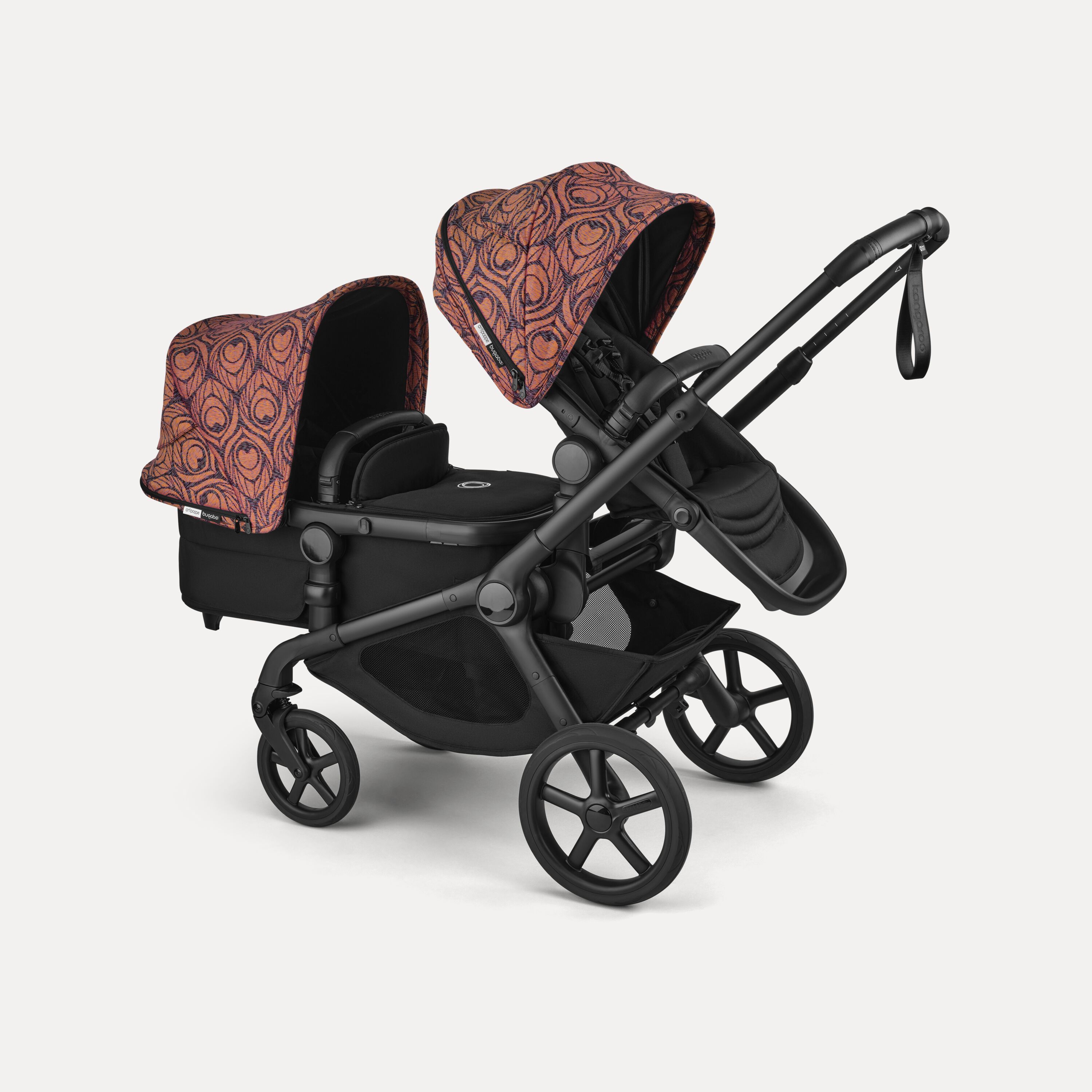 Bugaboo x Artipoppe Kangaroo Limited edition 2-in-1 tandem stroller black base, heritage black fabrics, bugaboo x artipoppe sun canopy - Main Modal Image Slide 3 of 10