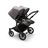 Bugaboo Donkey 5 twin stroller black base, grey mélange fabrics, grey mélange sun canopy - Thumbnail Slide 2 of 10