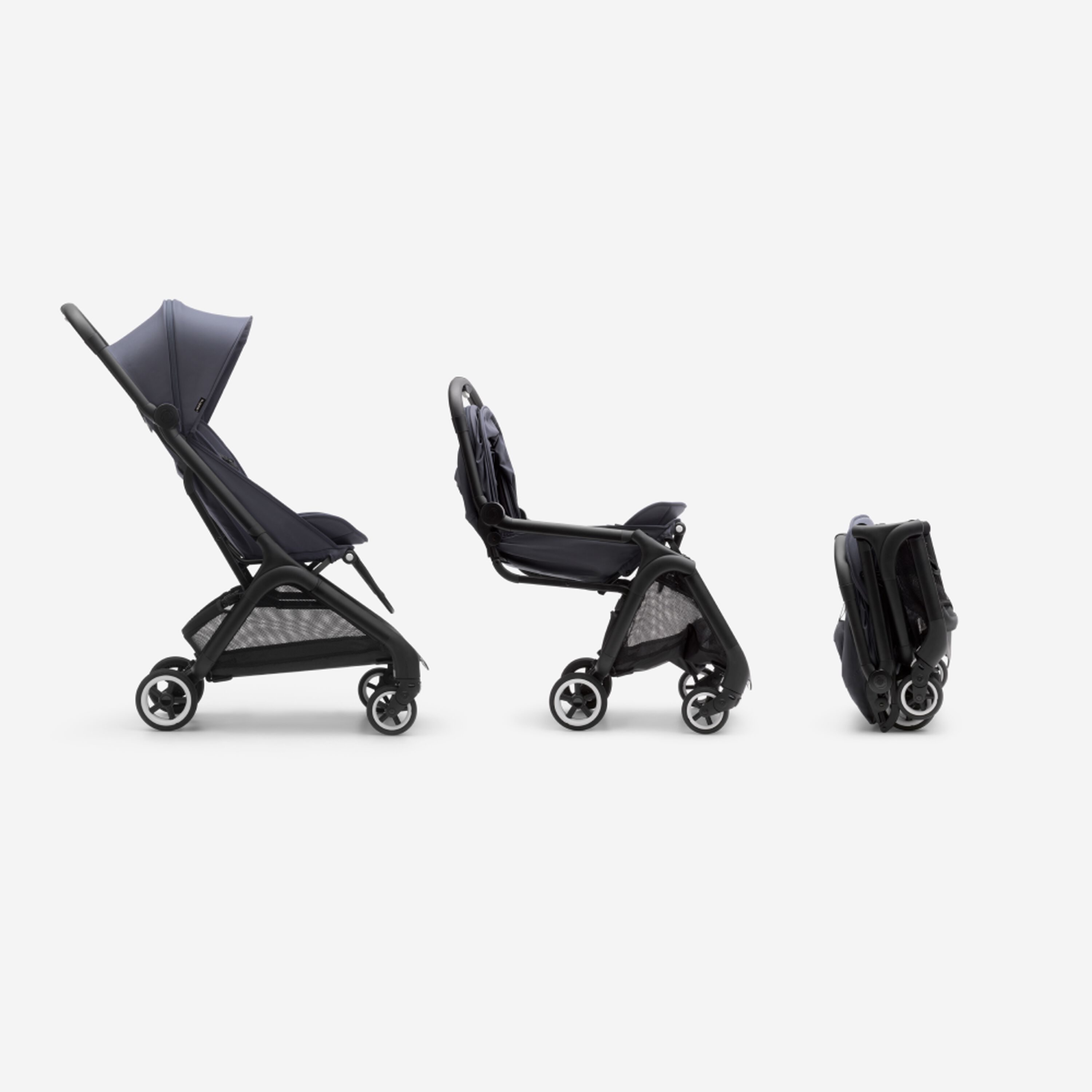 Bugaboo Butterfly travel stroller black base, dark cherry red fabrics, dark cherry red sun canopy - Main Modal Image Slide 6 of 13
