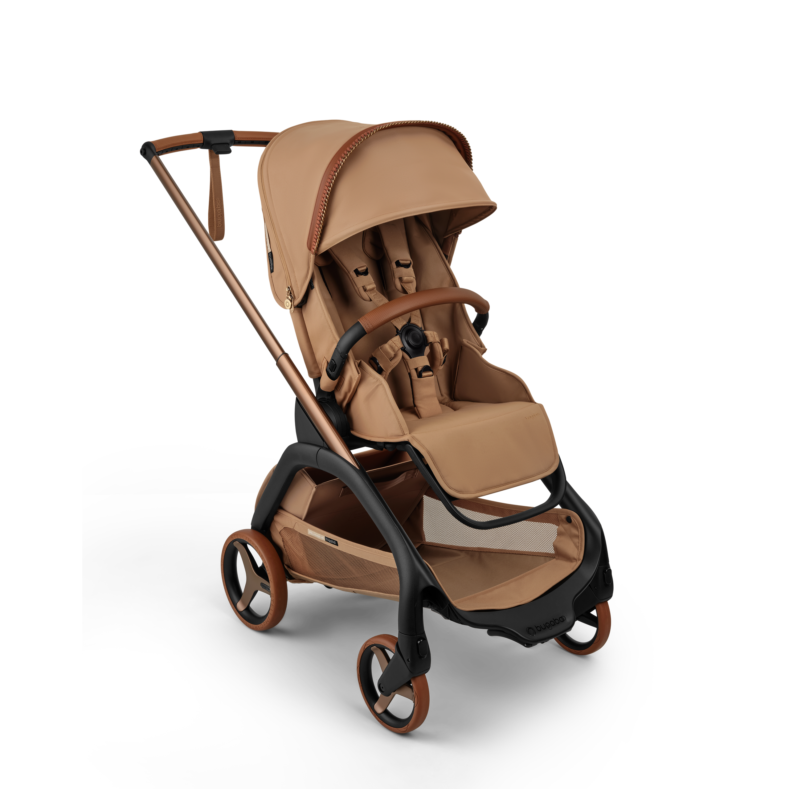 Bugaboo x Stella McCartney Dragonfly Plus 2-in-1 pushchair tobacco brown base, tobacco brown fabrics, tobacco brown sun canopy - Thumbnail Slide 3 of 12