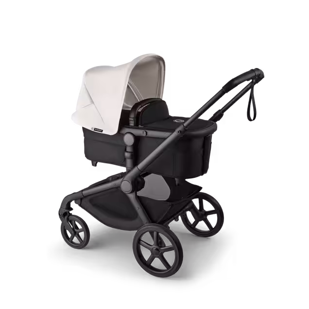 Bugaboo Kangaroo 2-in-1 stroller with one bassinet, Midnight Black fabrics, and Misty White sun canopy. - Main Image Slide 3 of 18
