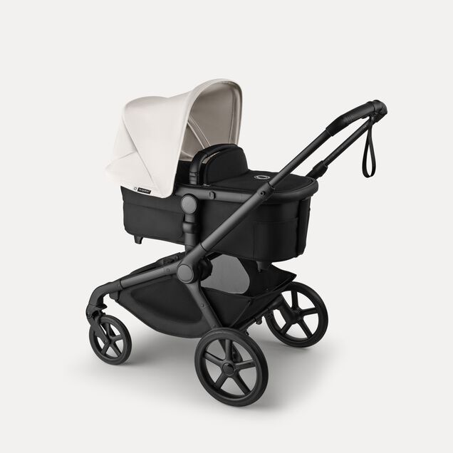 Bugaboo Kangaroo 2-in-1 stroller with one bassinet, Midnight Black fabrics, and Misty White sun canopy. - Main Image Slide 3 of 18