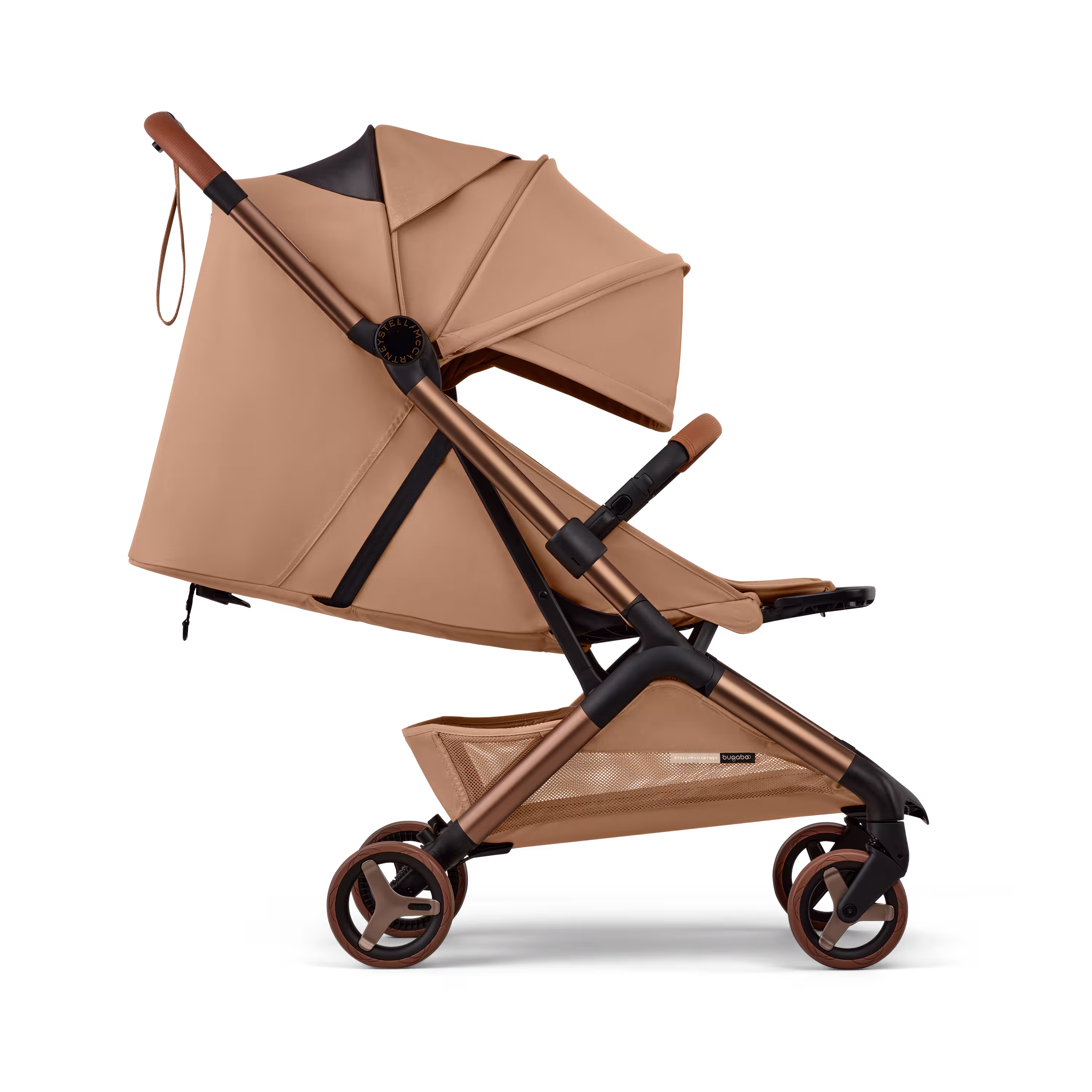 Bugaboo x Stella McCartney Butterfly 2 Plus travel pram tobacco brown base, tobacco brown fabrics, tobacco brown sun canopy - Main Modal Image Slide 6 of 12