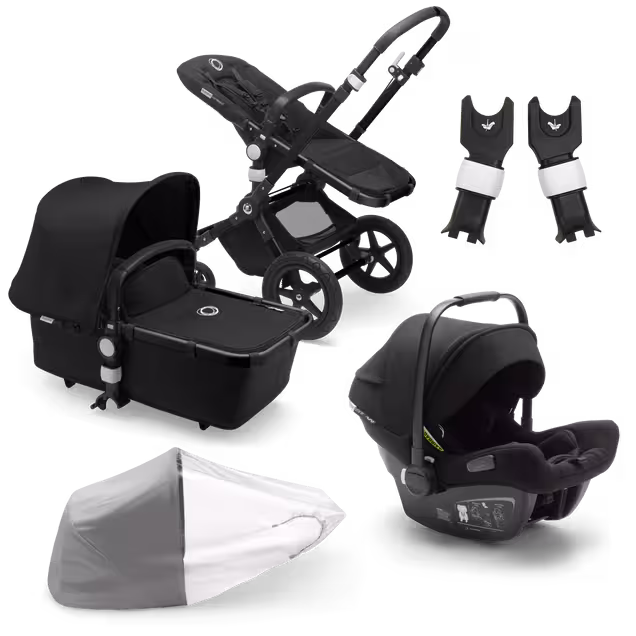 Bugaboo Cameleon 3 Plus travel system black sun canopy, black fabrics, black base - Main Image Slide 1 of 8