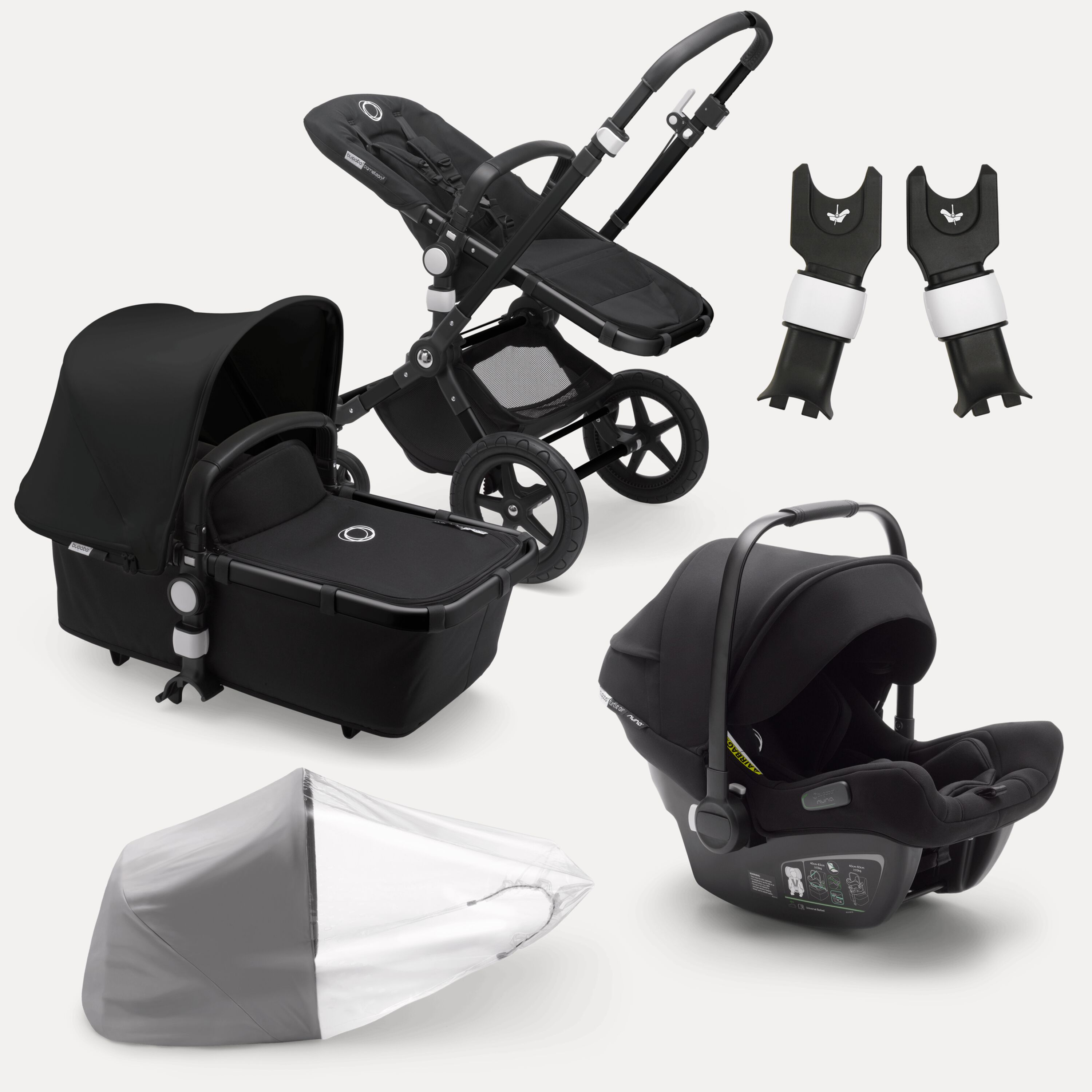 Bugaboo Cameleon 3 Plus travel system black sun canopy, black fabrics, black base - Main Modal Image Slide 1 of 8
