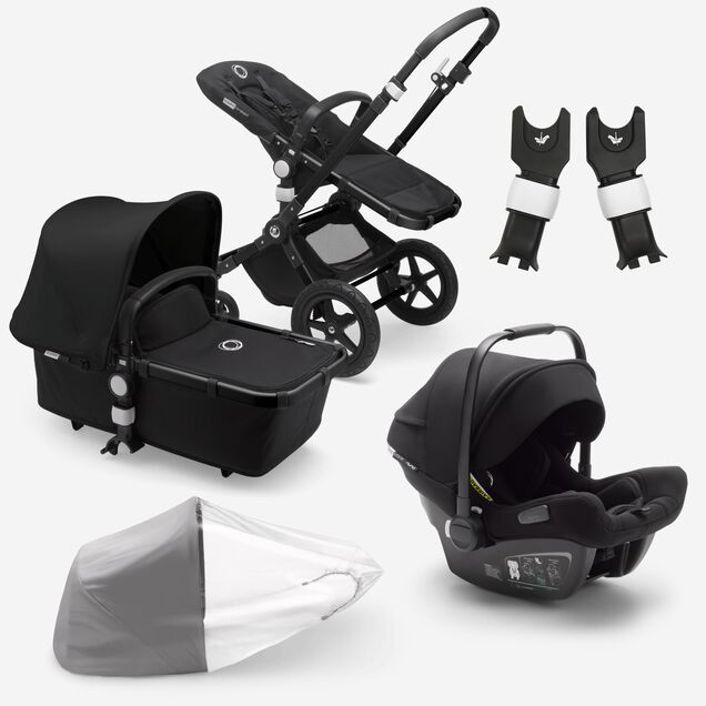 Bugaboo Cameleon 3 Plus travel system black sun canopy, black fabrics, black base - Main Image Slide 1 of 8