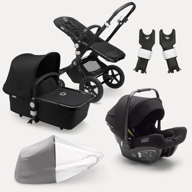 Bugaboo Cameleon 3 Plus travel system black sun canopy, black fabrics, black base - Main Image Slide 1 of 8